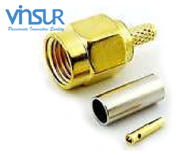 11911014 -- RF CONNECTOR - 50OHMS , RP SMA MALE , STRAIGHT , CRIMP TYPE , RG316 , RG174 , RG188 , LMR100 CABLE